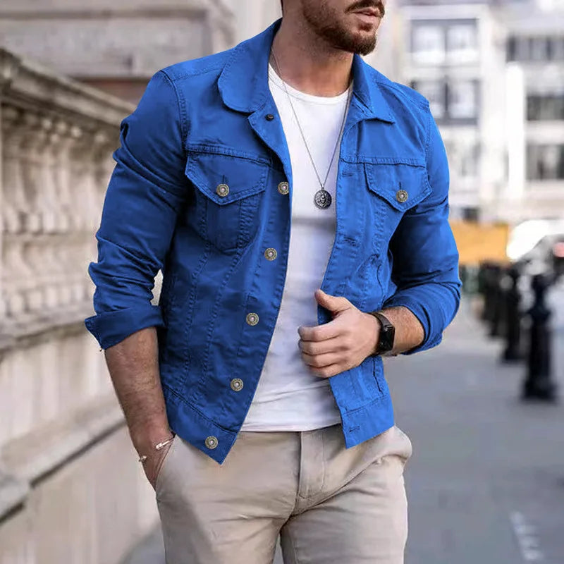 Chaquetas vaqueras de hip-hop para hombre, ropa de calle informal, algodón clásico, abrigo vaquero ajustado, ropa de marca para hombre, chaqueta de vaquero, Ropa Para Hombre