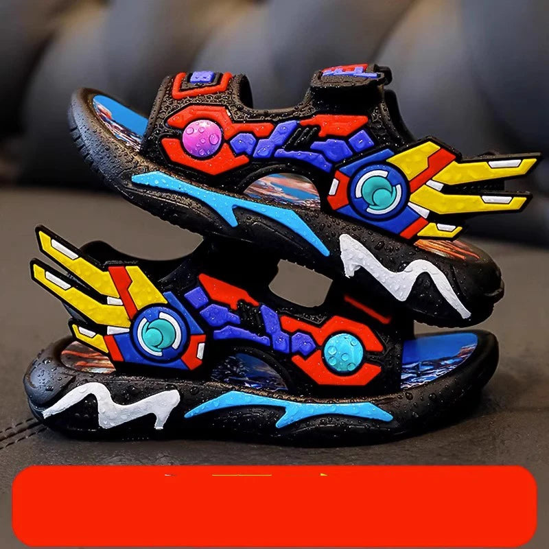 Kids' Sandals Boys' Summer Sports Beach Shoes Anti-Slip Soft-Sole Breathable Children's Shoes for Toddler Boys