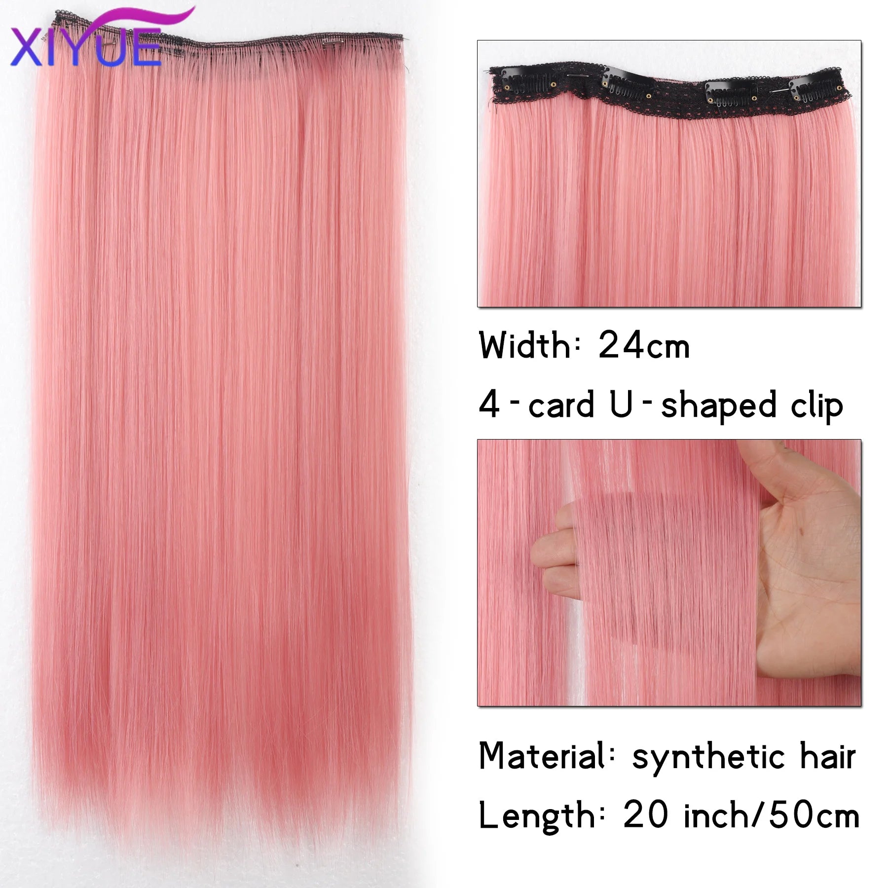 Extensiones de cabello liso con clip de 20 pulgadas – Vibrantes, fáciles y sin esfuerzo