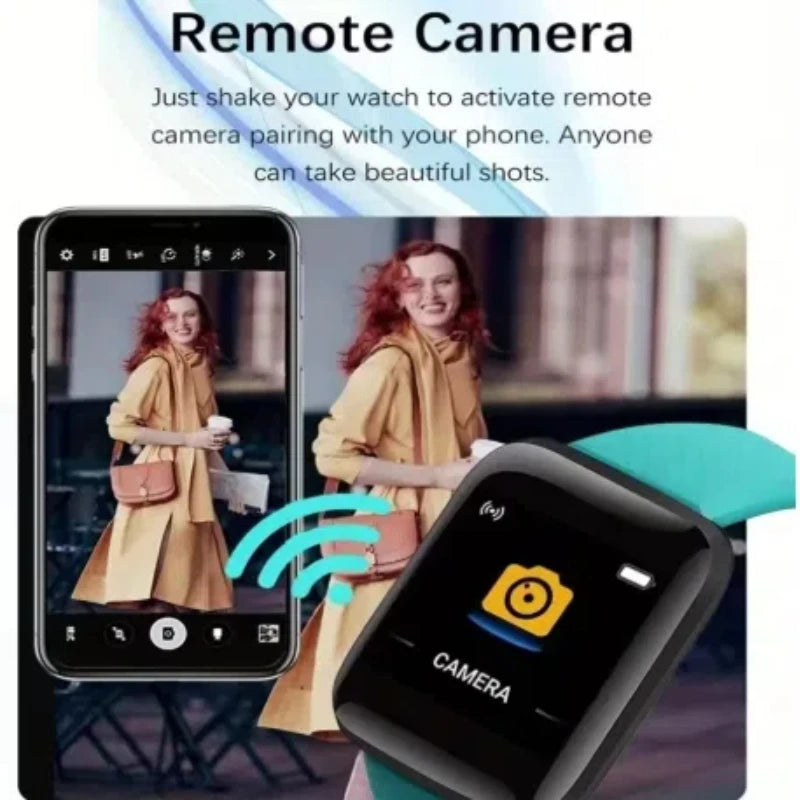 Reloj inteligente multifunción para hombres, mujeres y niños, recordatorio de mensajes, control de música, pasos deportivos, calorías, reloj inteligente D13, despertador 116Plus