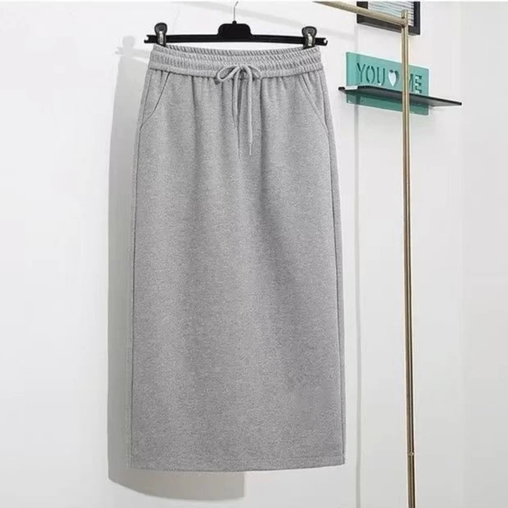 Faldas de satén para mujer estilo coreano color champán oficina cintura alta falda pantalón línea A moda elegante color sólido falda lápiz larga tipo seda
