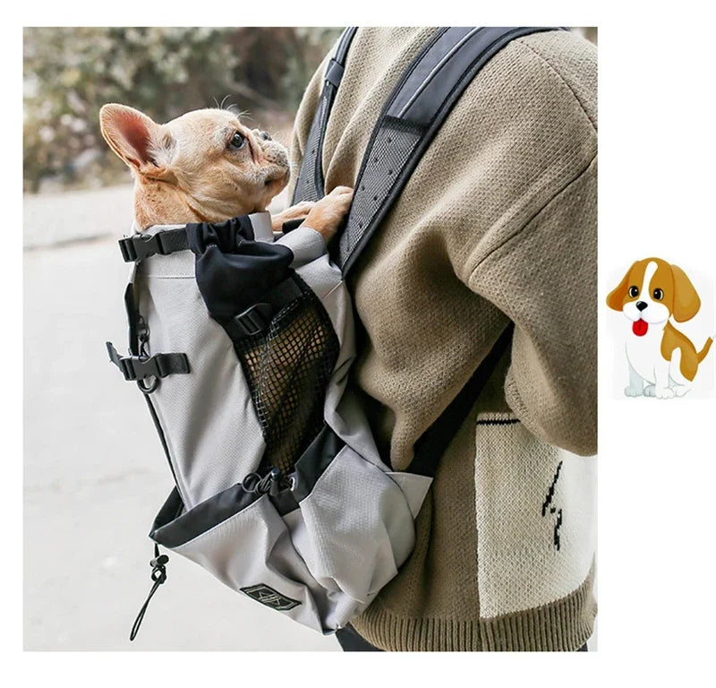 Bolsa transportadora transpirable para perros, mochila portátil para viajes al aire libre, transportadores reflectantes para gatos, accesorios para perros Bulldog Francés