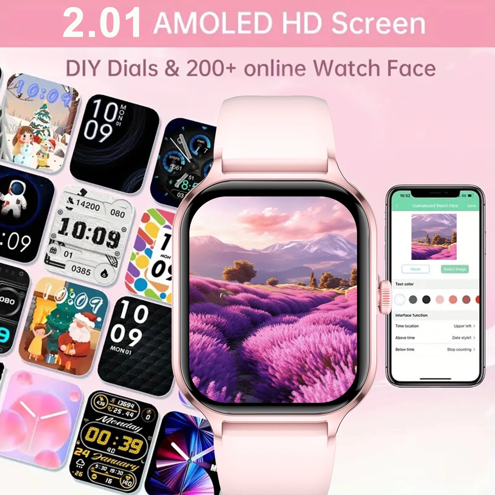 Reloj inteligente para mujer, pantalla táctil completa, llamadas Bluetooth, rastreador deportivo de actividad física, reloj inteligente para mujer