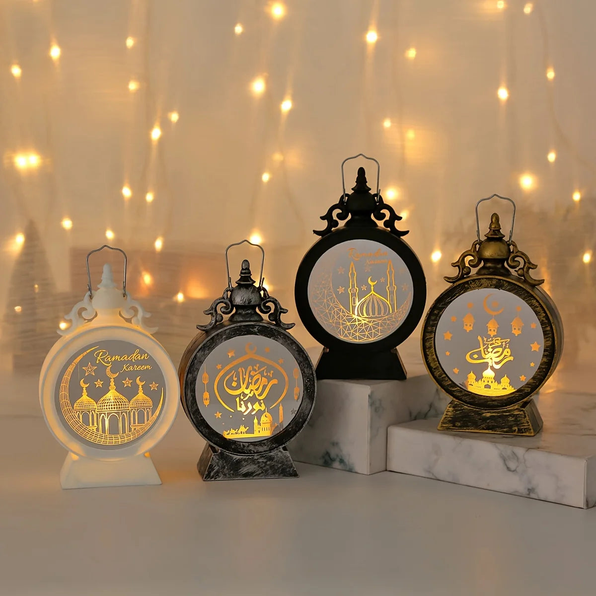 Eid Mubarak Ornaments Led Lantern Light Ramadan Decorations Islamic Muslim Party Lights Ramadan Kareem Eid Al Adha Gift