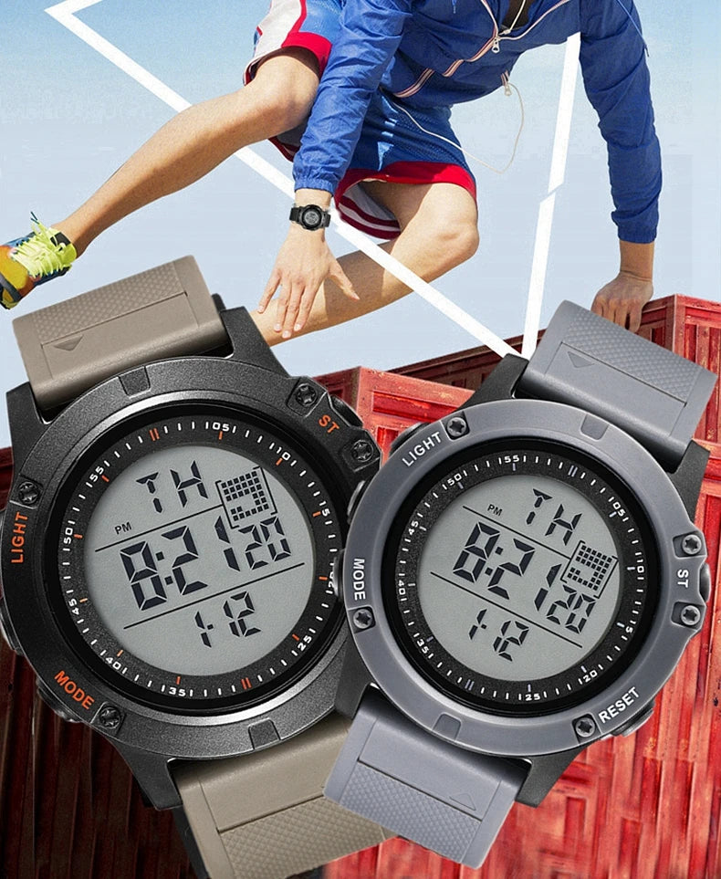Relojes de hombre Reloj digital impermeable deportivo para hombre Esfera LED grande Moda Caqui Reloj de pulsera militar Reloj Masculino