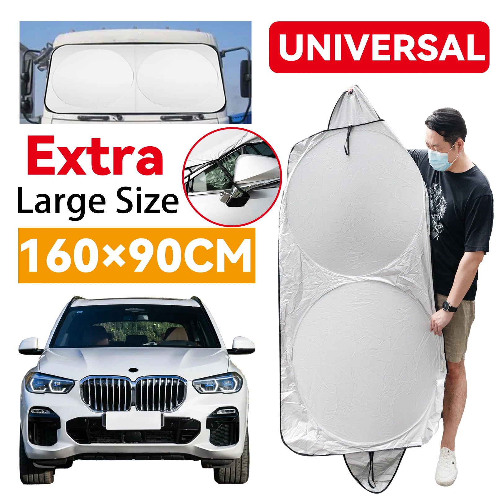 Car Windshield Sunshades Sun Visor Shade Foldable Reflective Front Window Screen Protector Cover UV Block Rays Auto Accessories