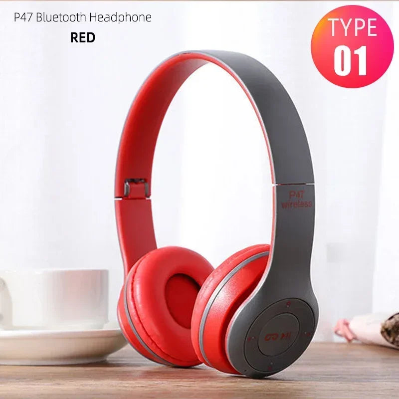 P47 Wireless Headphones Bluetooth 5.0 Earphones Foldable HIFI Stereo Bass for Music Gaming Kid Girl Earphone for iPhone XiaoMi
