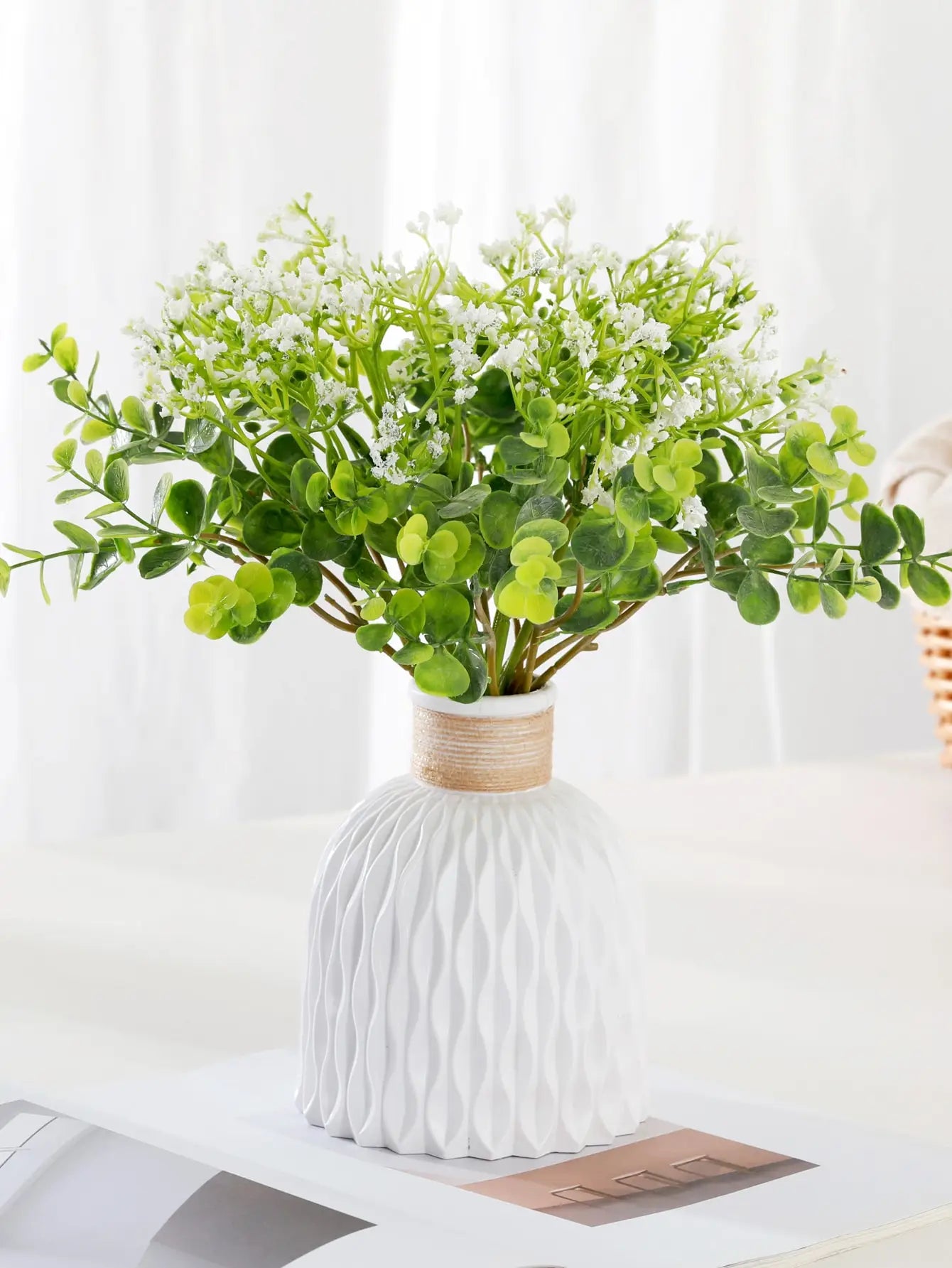 Vase décoratif de table en plastique 1/2, vase moderne de célébrité Internet, décoration de salle à manger et de salon, non hydroponique