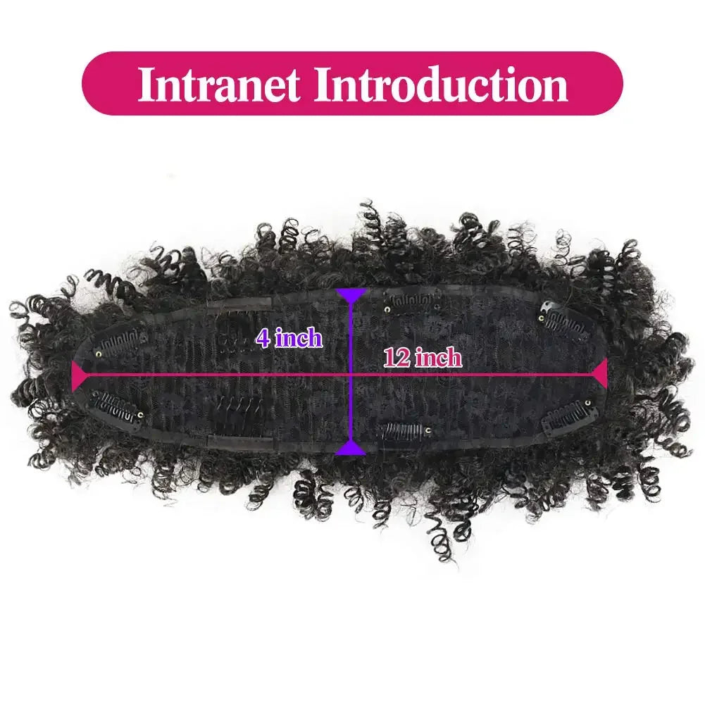 Queue de cheval synthétique Tereshar Afro High Puff avec frange courte queue de cheval bouclée crépue Chignon queue de cheval Mohawk avec frange pour les femmes noires
