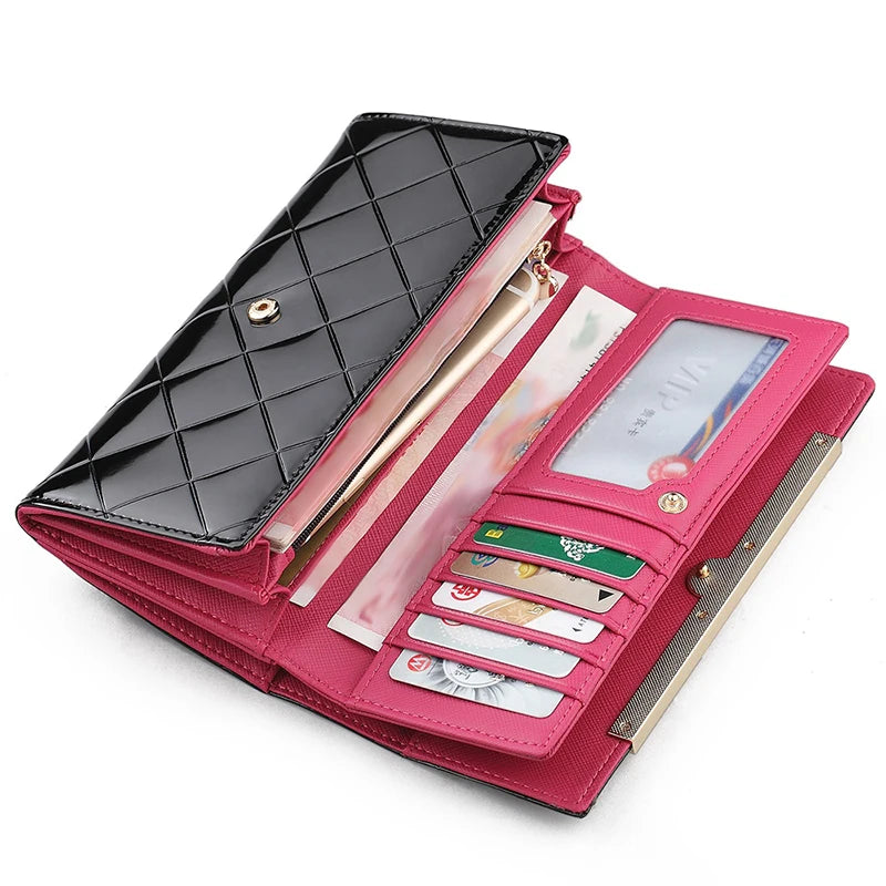 Luxury Genuine Leather Women’s Wallet – RFID Long Card Holder Purse