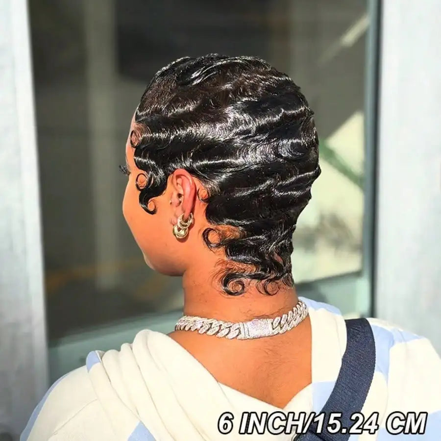 Elegant Finger Wave Pixie (6")