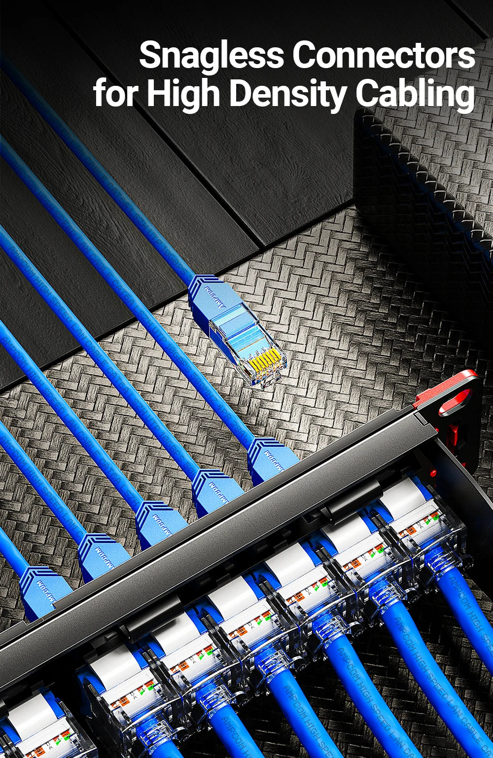 AMPCOM Ethernet Cable, Ultra Thin Cat6 RJ45 Lan Cable UTP RJ 45 Networking Cables Patch Cord for Desktop Computers Modem Router