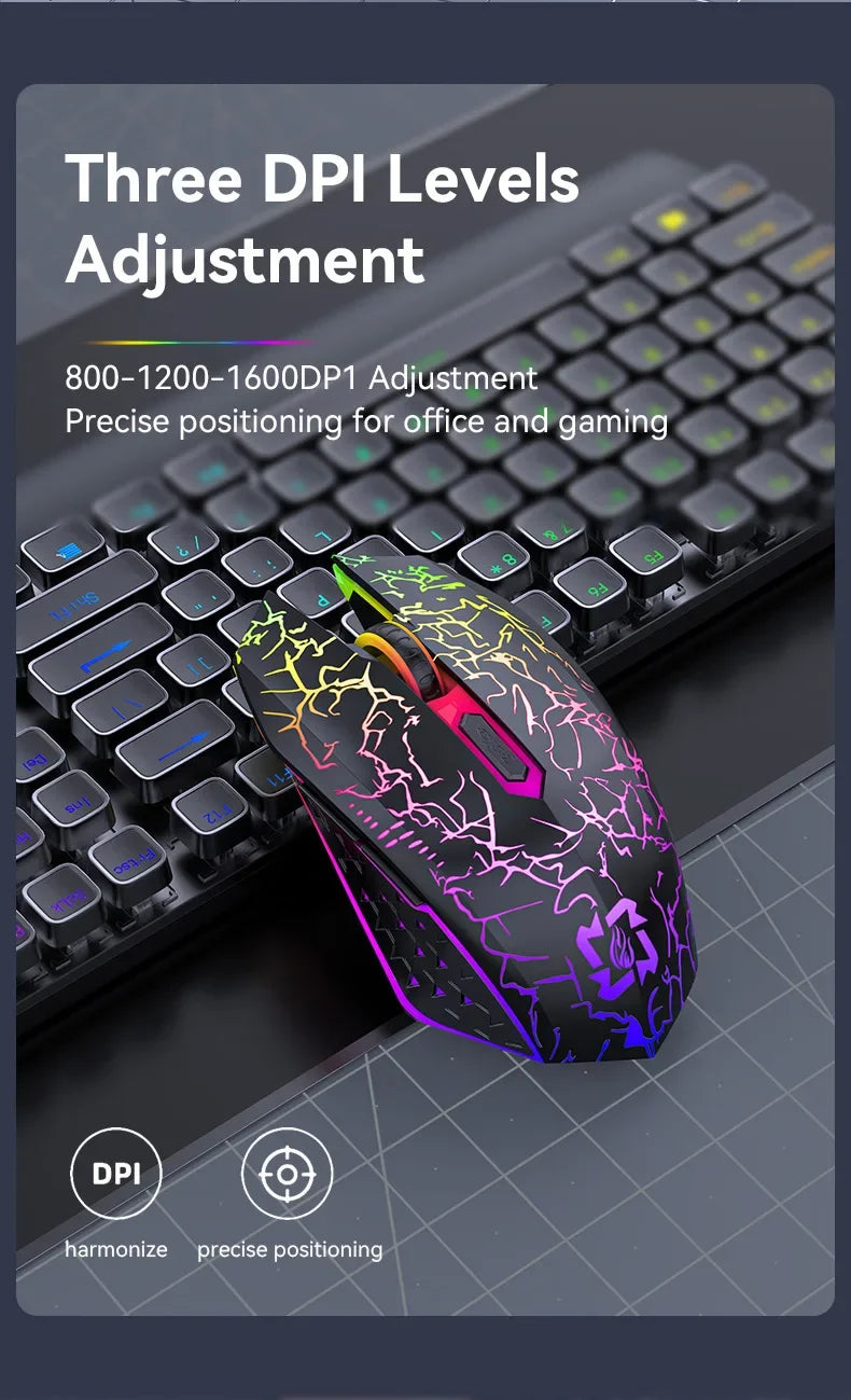 Ratón inalámbrico Bluetooth 5.2, ratón RGB para juegos, ratón silencioso, ratón recargable, ratón de 800-1200-1600 DPI, ratones para PC portátil Macbook