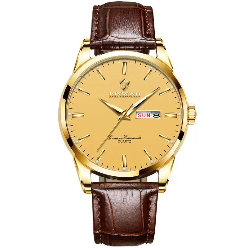 Hombre Reloj Superior Marca de Lujo Reloj de Pareja para Mujer Hombre Reloj Impermeable Calendario Masculino Relojes de Pulsera de Cuarzo Correa de Cuero Señoras