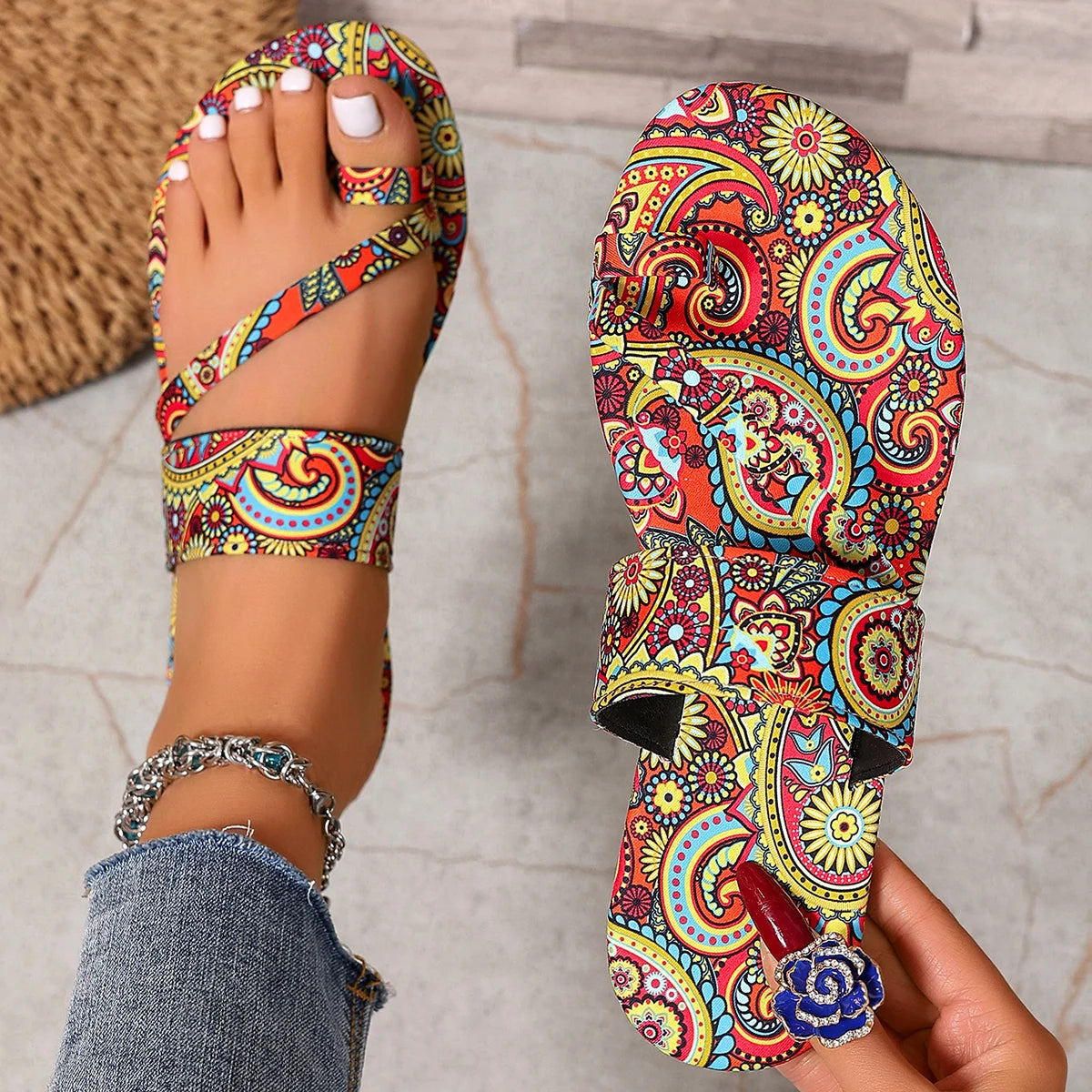 Chaussons tendance antidérapants pour femmes, sandales d'été confortables à bout ouvert, grande taille, pantoufles de plage légères