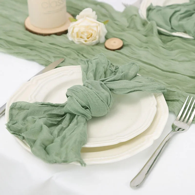 Servilletas arrugadas de 6 piezas Servilletas de algodón suave Servilletas decorativas de tela para bodas, fiestas, uso diario familiar