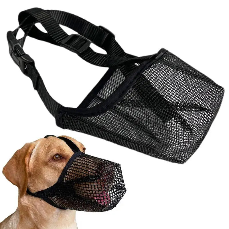 Bozales para perros, ajustables y transpirables, cubrebocas para perros, antiladridos, antimordeduras, de malla, para perros de hocico largo