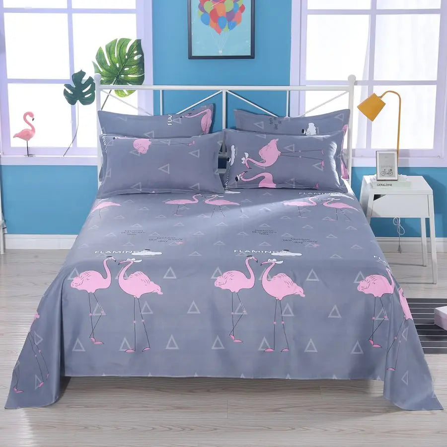 1 Sábana Bajera Textil Hogar Moderna Poliéster Algodón Sábanas Planas Ropa de Cama Tamaño Individual Queen King (Sin Fundas de Almohada)