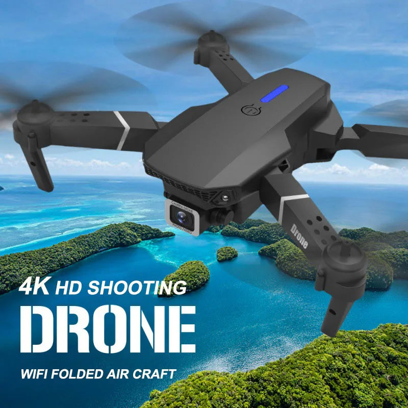 E88pro Drone Profesional Dron Flujo Óptico Cámara Dual 4k Fotografía Aérea Avión de Cuatro Ejes RC Quadrotor juguetes para niños