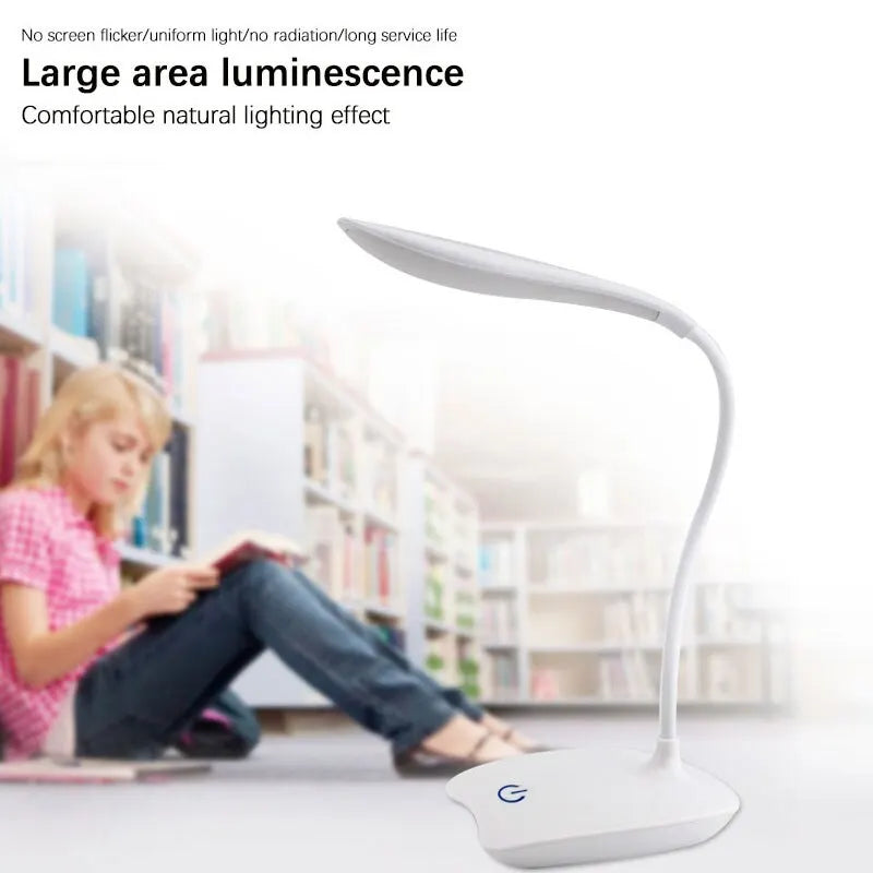 Lámpara de escritorio LED, recargable por USB, iluminación con protección ocular, luz nocturna para habitaciones, lámpara de lectura para estudiantes para mesita de noche de dormitorio