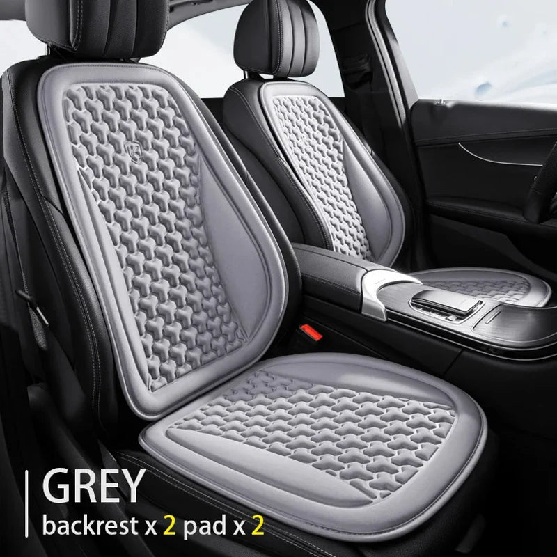 Funda de asiento de coche de verano 3D transpirable de seda helada, cojín de asiento de coche con diseño convexo, almohadillas protectoras de asiento de coche universales, alfombrilla de silla de coche