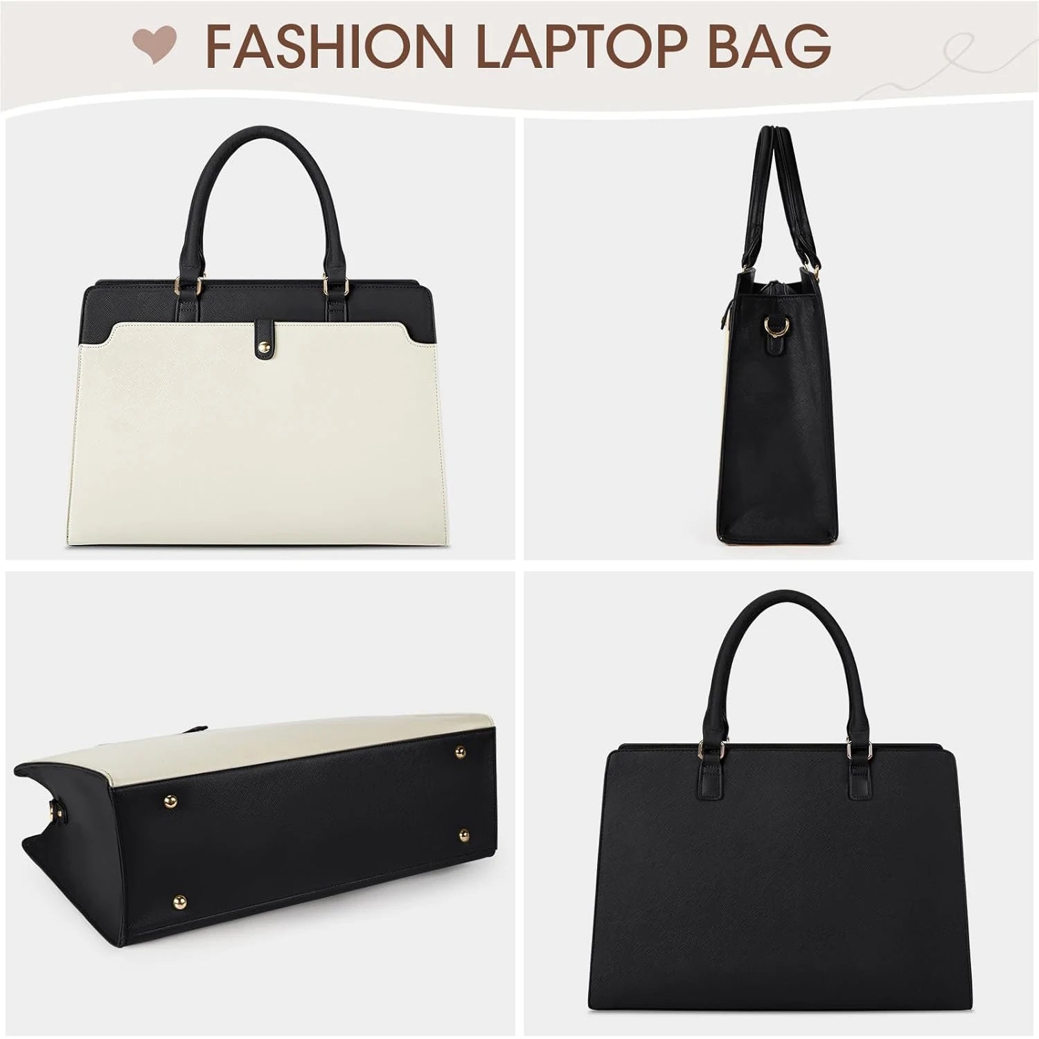 Large Capacity Laptop Bag for Women 15.6 Inch Laptop Tote Bag Leather Work Bag Waterproof Briefcase Business Office Computer Bag