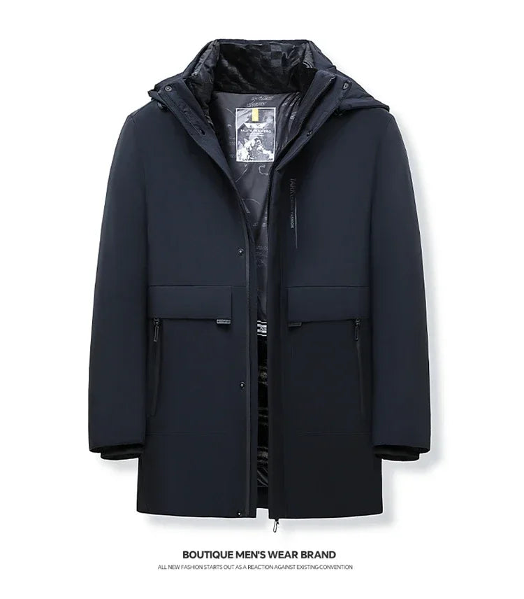 Chaquetas con capucha para hombre, ropa de abrigo informal, parkas largas para hombre, nuevas parkas impermeables y cálidas para otoño e invierno, abrigo tipo parka, 2 PIEZAS Parkas de invierno