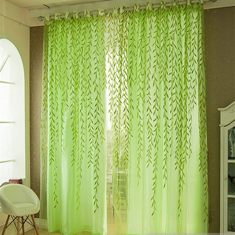 Fashion Chic House Room Living Room Bedroom Door Window Decoration Curtains Yarn Curtains Willow Pattern Upscale Jacquard