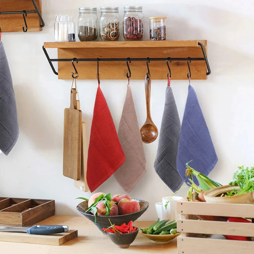 Toalla de cocina de algodón de 4 piezas Paño de limpieza mágico ultrasuave Trapos de limpieza absorbentes Paños de cocina engrosados