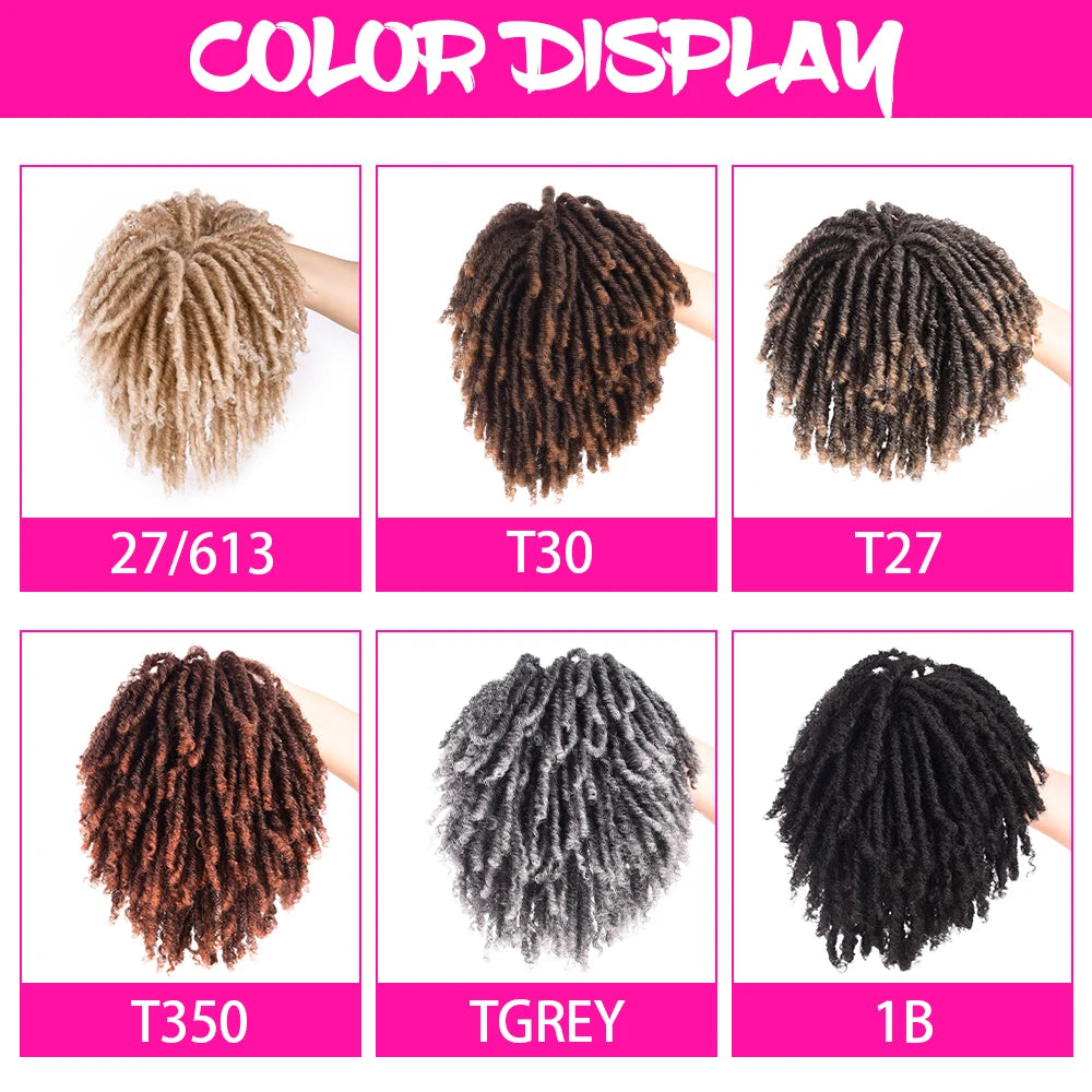 Silike Synthetic Topper Handmade Dread lock Hair Topper Wig 27-613 Ombre Dread locks Soft Short Wig Dreads for Men Women