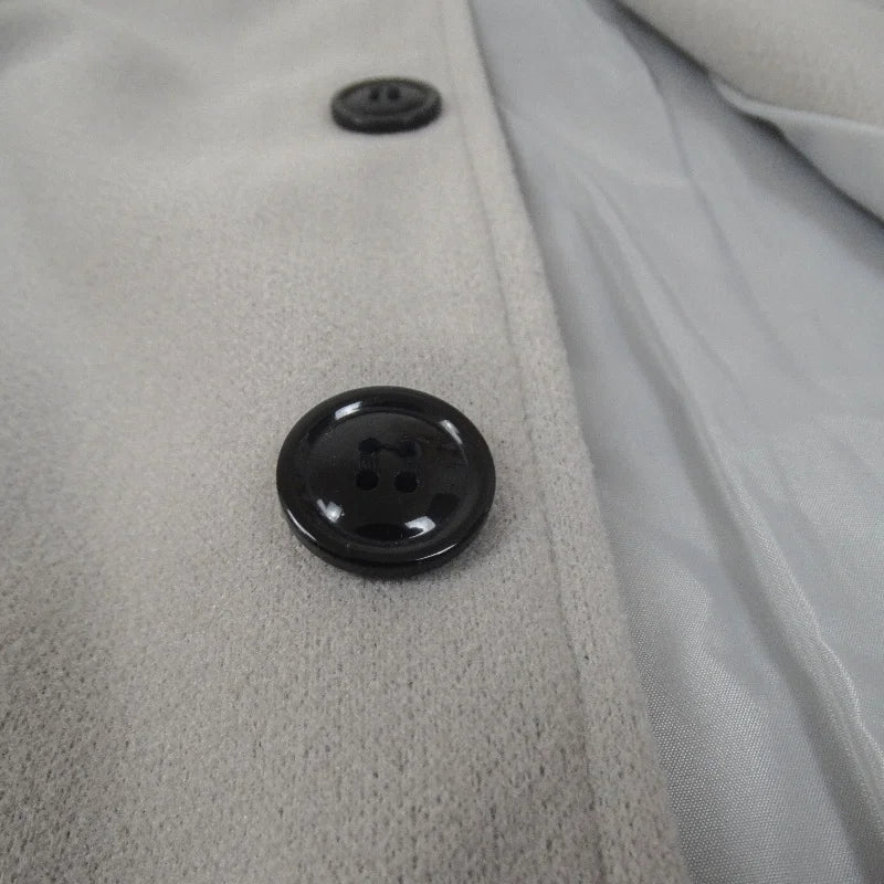 Chaquetas de streetwear para hombre, ropa de abrigo informal de color liso y abrigos, chaqueta de lana de solapa con botonadura simple para primavera e invierno