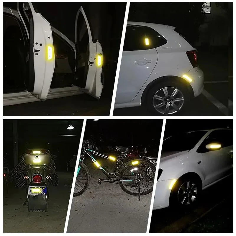 10~60 stk. sykkelrefleksklistremerker sikker 30x80 mm varselstripe bil motorsykkel nattsikkerhetsmerke sykkelfelgrammerefleks