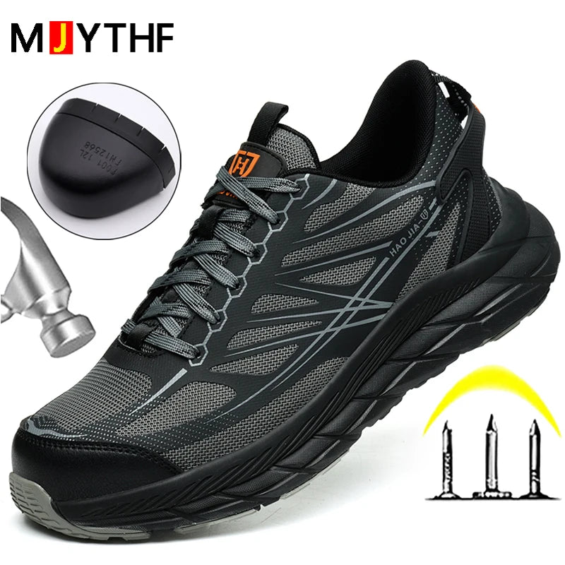 Zapatillas de trabajo ligeras con puntera de acero, calzado de seguridad para hombre, anticolisión, antipunzón, indestructible, transpirable