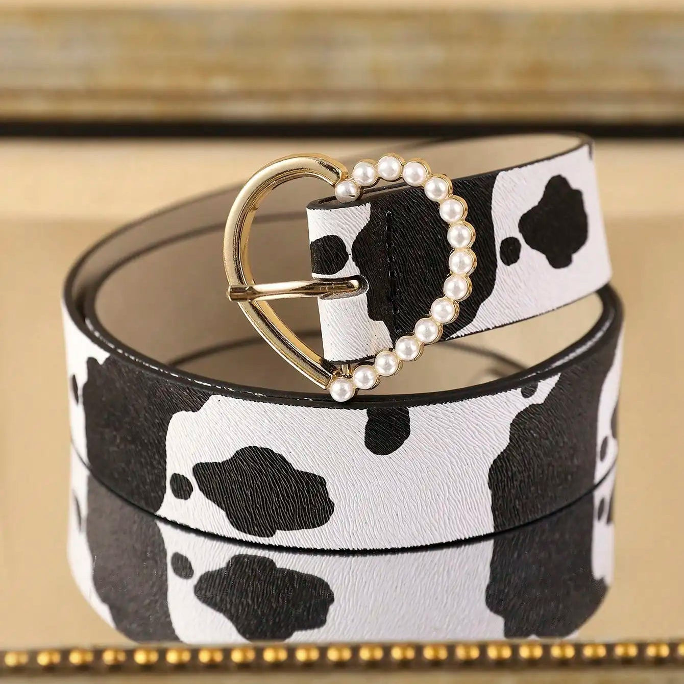 Cow Print Belt