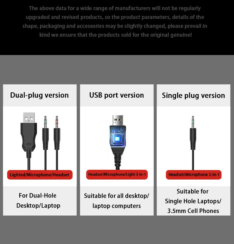 Gaming headset headset computer wired headset with microphone gaming game play listening to the sound of the USB interface