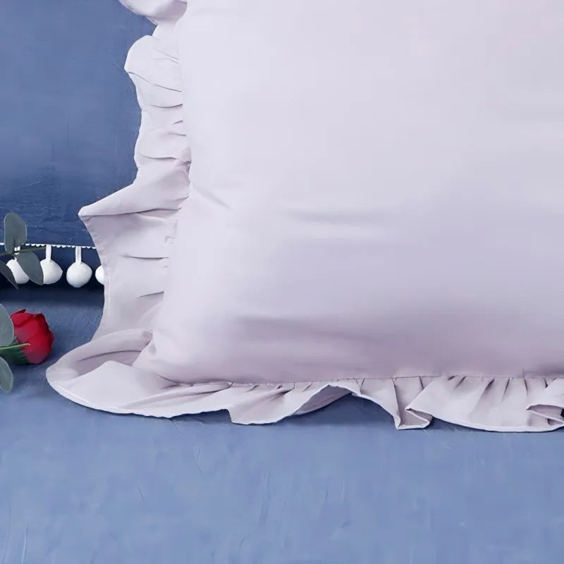 1-pakning med rysjer, uten putekjerne, putetrekk i massivt kubeform, konvoluttlommer, enkel å legge på, 40*40cm/45*45cm