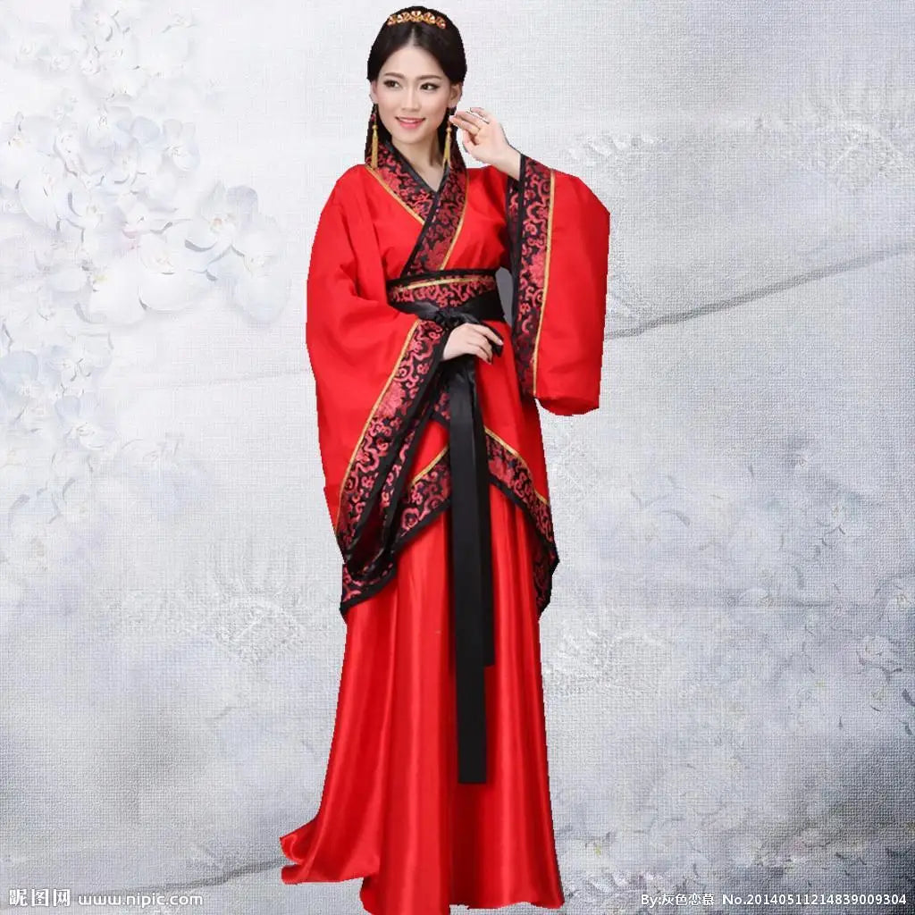 Vestido tradicional rojo Hanfu para mujer – Elegante, majestuoso y perfecto para ocasiones especiales