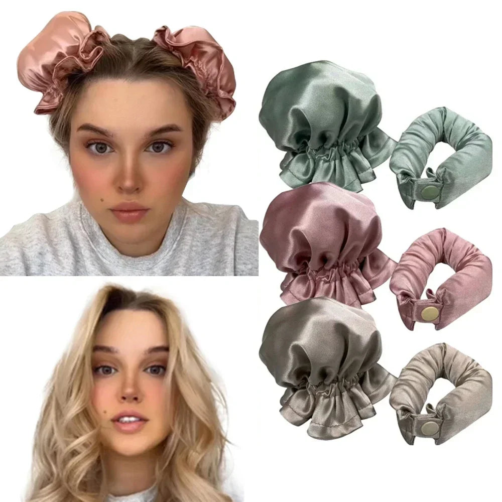 Fer à boucler sans chaleur, bandeau, bigoudis souples, sans chaleur, avec bonnet, boucles en soie, outil de coiffure pour dormir