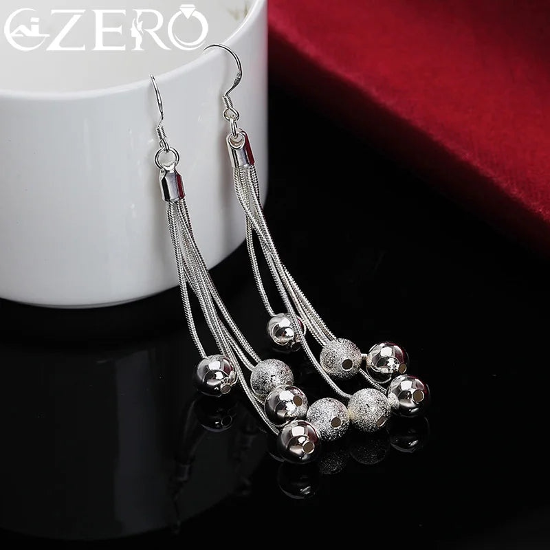 Conjunto de joyas de plata de ley 925 de diseñador fino al por mayor, borlas, cuentas, pulseras, collares, pendientes, regalo de boda y fiesta de moda