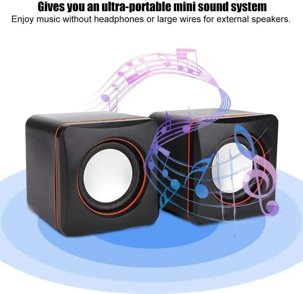 Mini altavoz doméstico, mini sistema de altavoces estéreo duales con alimentación USB, adecuado para computadoras de escritorio multimedia y computadoras portátiles