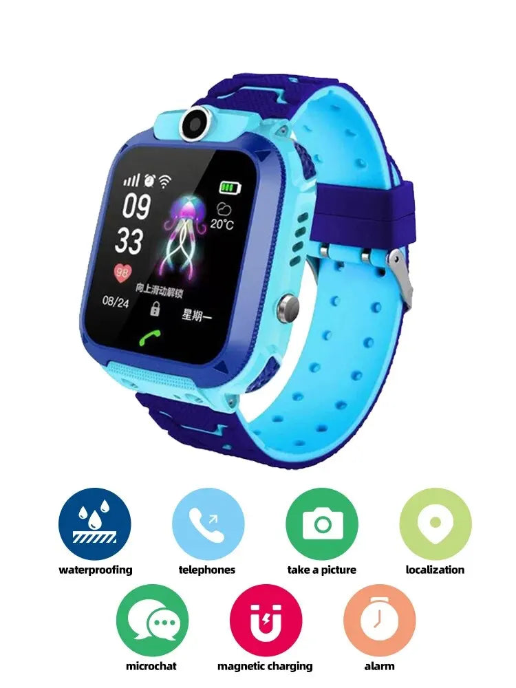 Montre connectée 4G pour enfants, mini téléphone avec appels, SOS, appareil photo, 3 styles de montres design, cadeau d'anniversaire ou de Noël pour filles et garçons