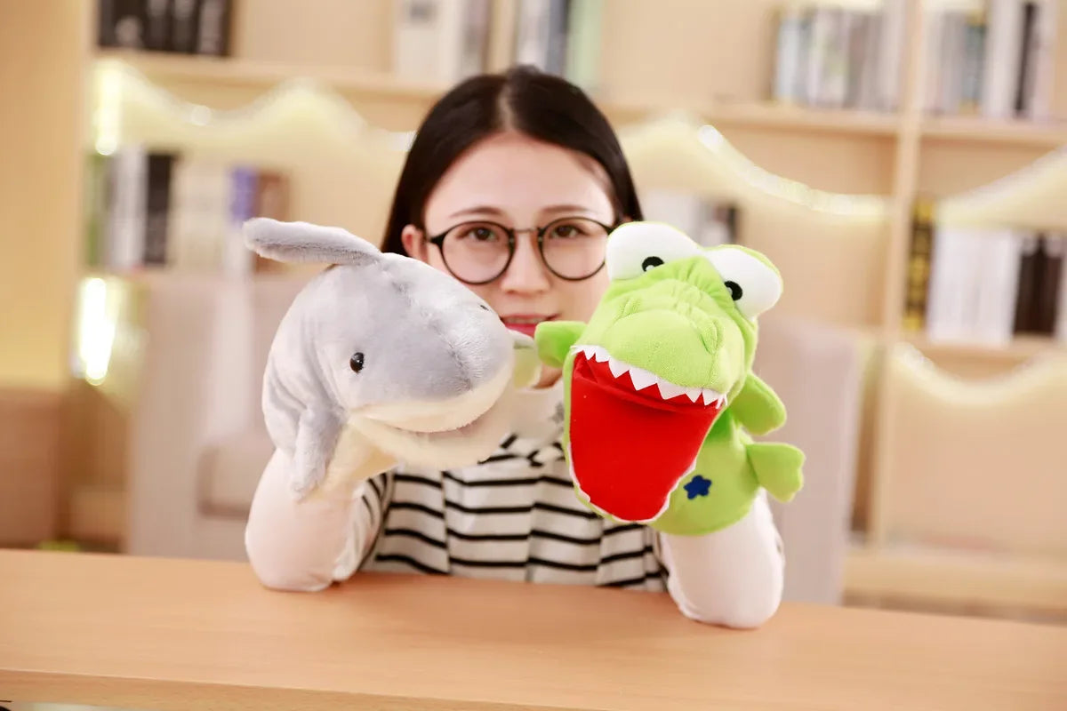 Stuffed Plush Animals Toys Hand Finger Puppet Kawaii Dolls Educational Baby Toys Learning & Education Monkey Tiger Children Gift