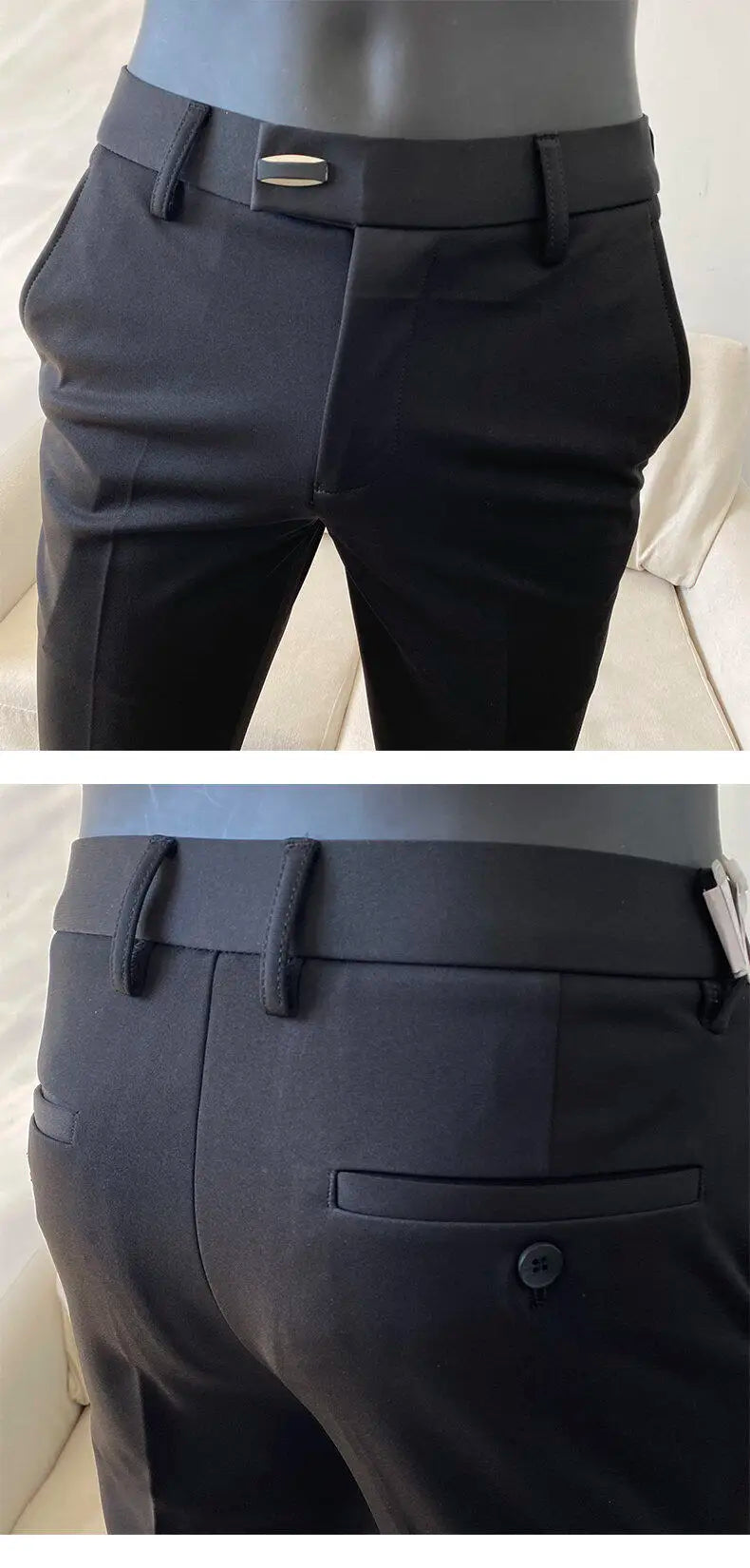 Pantalones de vestir de hombre Otoño Nuevos pantalones de traje sólidos de negocios casuales rectos ajustados pantalones formales Pantalones Hombre Ropa de hombre