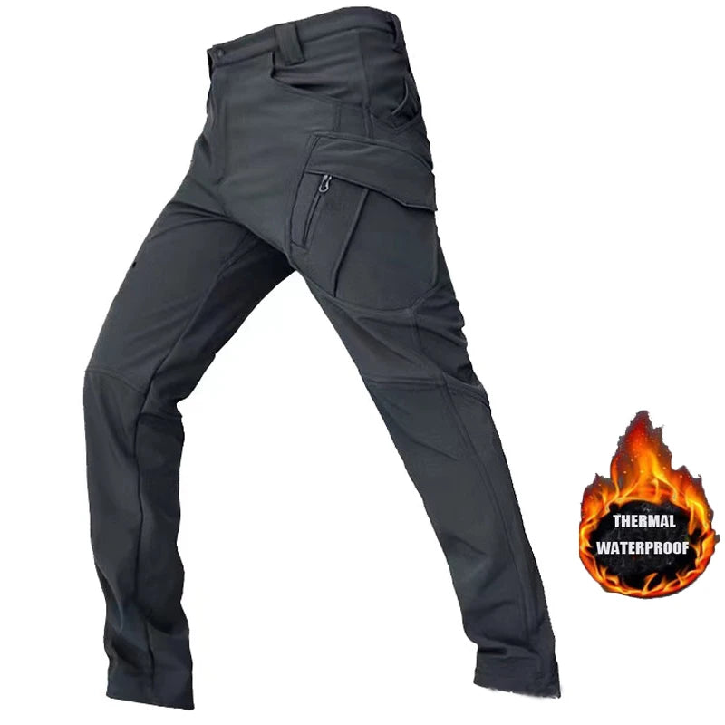 Chaquetas impermeables de lana SoftShell para hombre, otoño e invierno, con capucha, para pesca, senderismo, camping, escalada, esquí, pantalones
