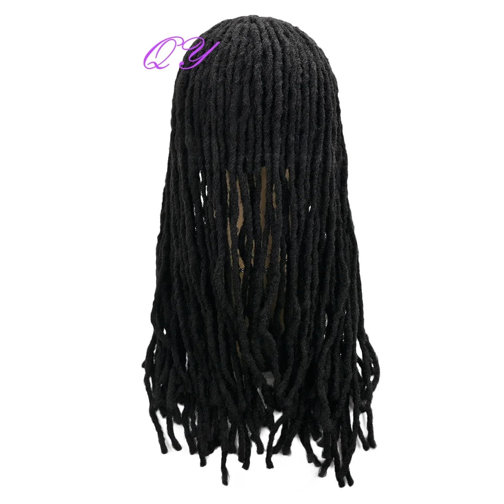 Men's Synthetic Dreadlock Wig Long Black Braided Hair for Daily, Music Festival, Halloween Costume Party Role-Playing