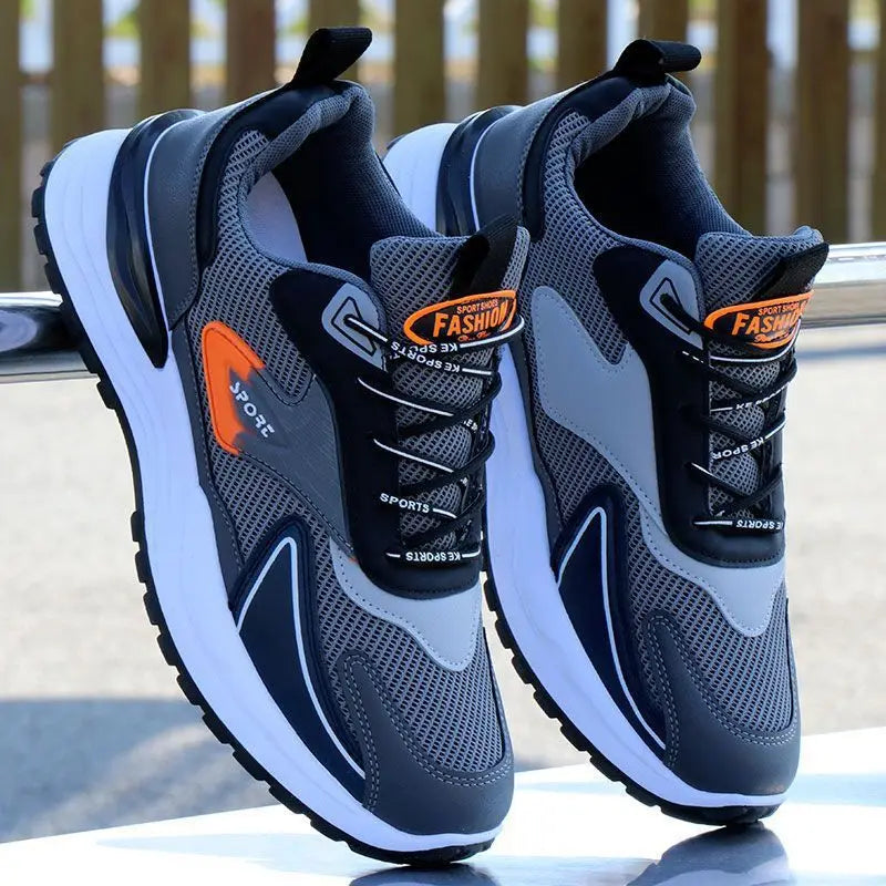 Zapatillas de running para hombre, zapatillas de papá de suela gruesa de malla de primavera y verano, zapatillas deportivas informales de moda para exteriores