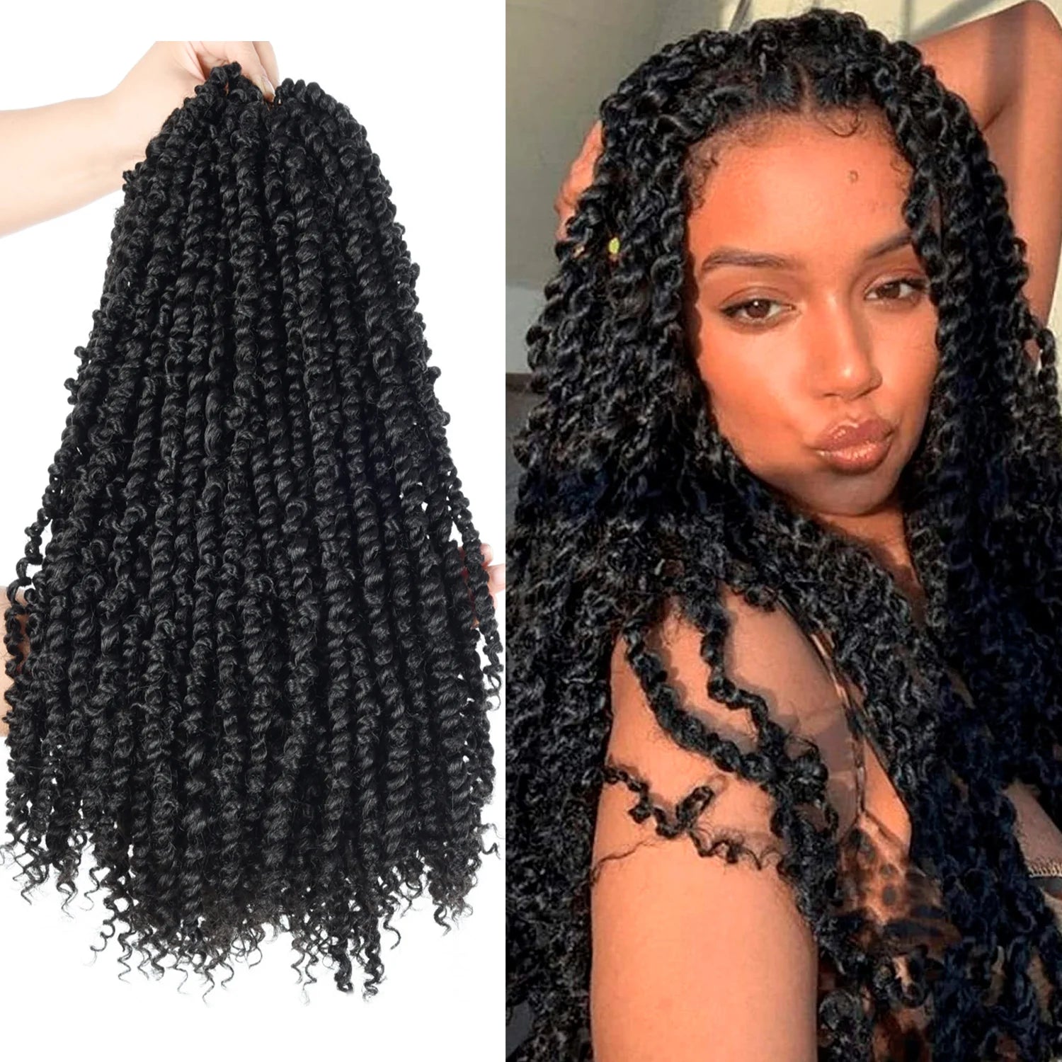 18 Inch Pre-twisted Passion Twist Crochet Hair for Black Women Crochet Braids 1 Pcs/Lot Pre-looped Synthetic Hair Extensions