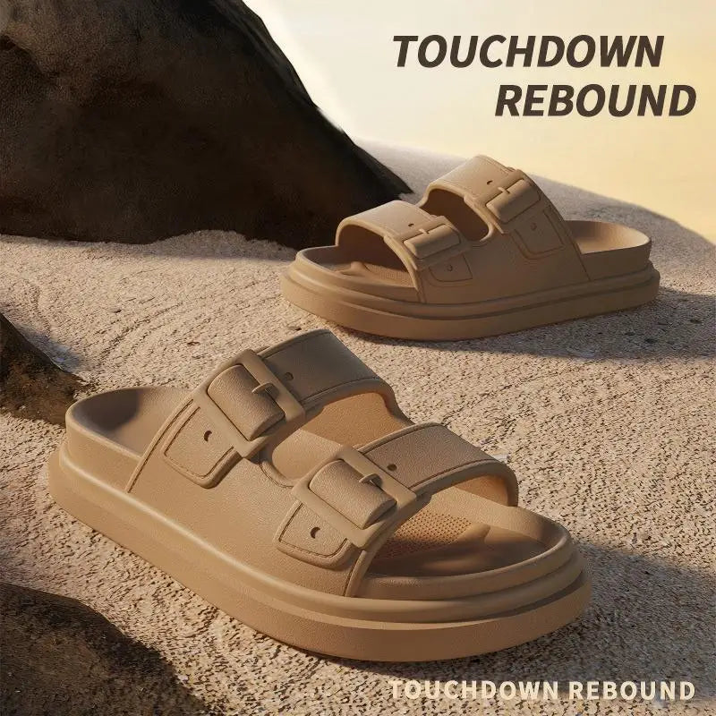 Women's Classy Slippers for Women at Home in Summer, Comfortable Soft-Soled Non-Slip Outdoor Thick-Soled Casual Lightweight Summer Slippers for Women