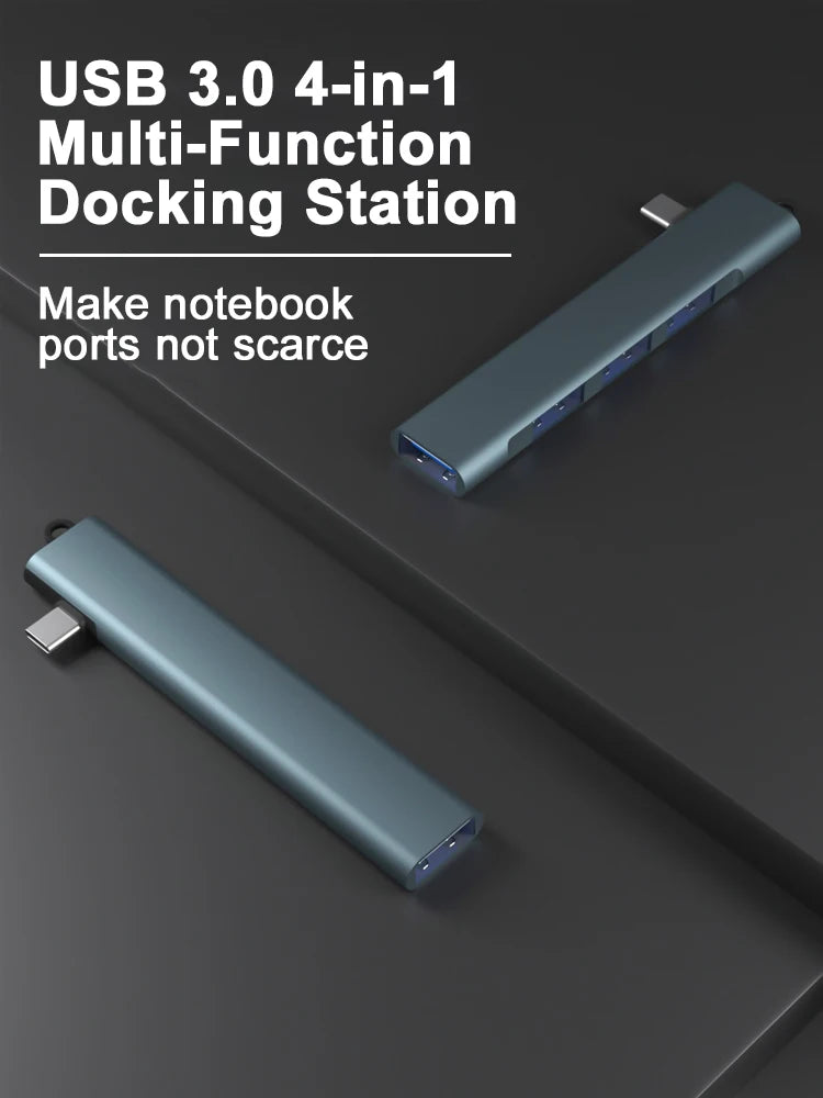 Concentradores de alta velocidad de 4 puertos Divisor USB 3.0 de 4 puertos de alta velocidad MultiHUB Expansión para adaptador de portátil o PC de escritorio