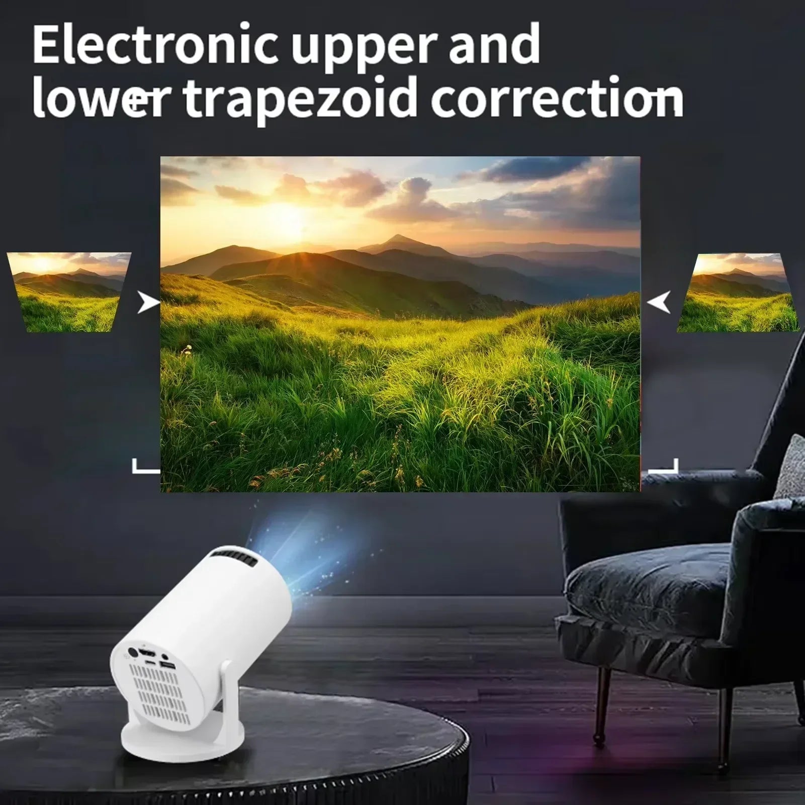 Projector 270° Adjustable LED 1080P Portable Movie Projector for Android Phone USB TV Stick Laptop